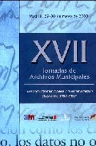 XVII JORNADAS DE ARCHIVOS MUNICIPALES | portada del libro