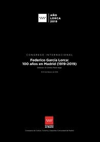 Federico García Lorca: 100 años en Madrid (1919-2019), de Peral Vega | portada del libro
