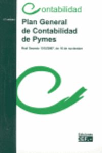 PLAN GENERAL DE CONTABILIDAD DE PYMES (RD 1515/2007, 16 NOVIEMBRE), de GABINETE TECNICO DEL CEF | portada del libro
