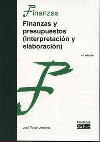 Finanzas y presupuestos (interpretación y elaboración), de TOVAR JIMéNEZ | portada del libro