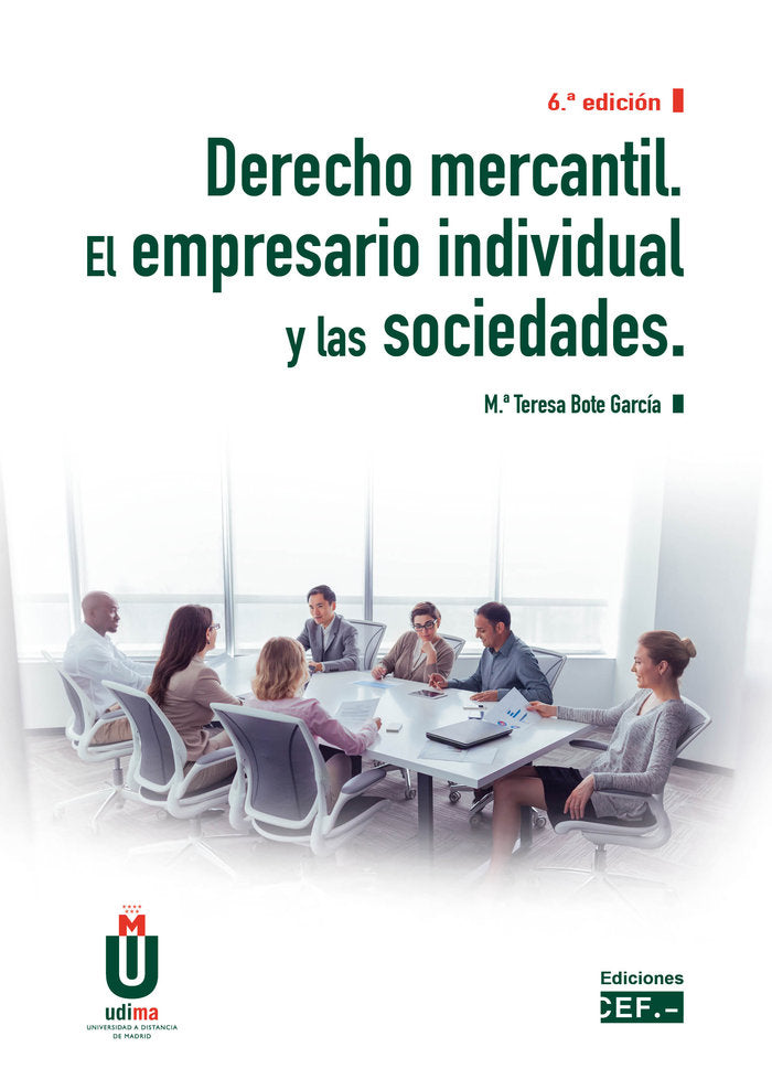 Derecho mercantil. El empresario individual y las sociedades, de BOTE GARCIA,MARIA TERESA | portada del libro