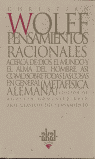 PENSAMIENTOS RACIONALES, de Wolff | portada del libro