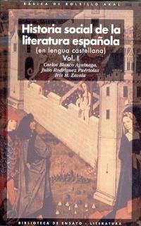 Hª SOCIAL LITERATURA ESPAÑOLA (2 VOLS), de Blanco Aguinaga | portada del libro