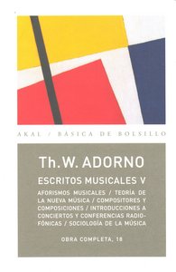 O.C. ADORNO 18 ESCRITOS MUSICALES V, de Adorno | portada del libro