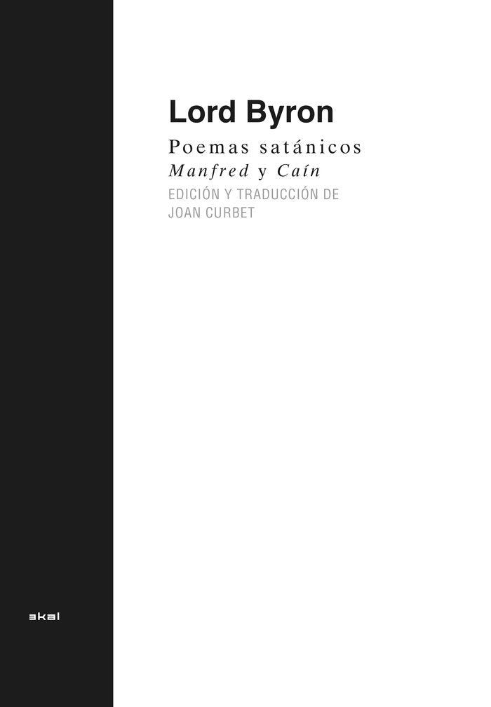 POEMAS SATANICOS, de LORD BYRON | portada del libro