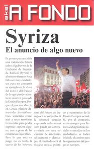 SYRIZA. EL ANUNCIO DE ALGO NUEVO, de Cuesta Marín | portada del libro