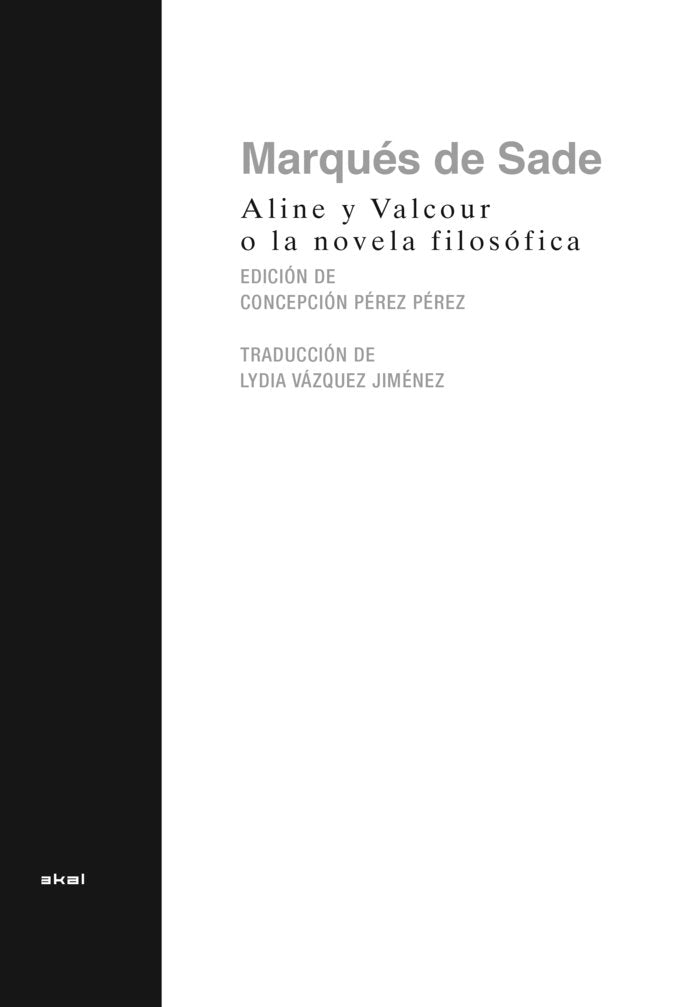 ALINE Y VALCOUR, O LA NOVELA FILOSOFICA, de SADE | portada del libro