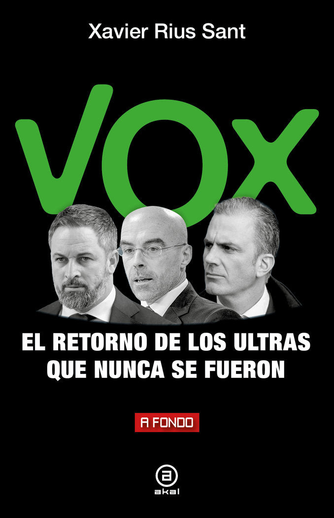 VOX, EL RETORNO DE LOS ULTRAS QUE NUNCA SE FUERON, de XAVIER RIUS SANT | portada del libro