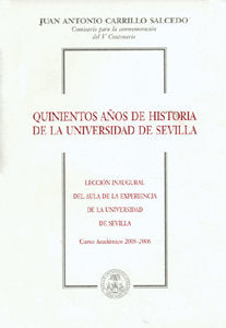 Quinientos años de Historia de la Universidad de Sevilla, de CARRILLO SALCEDO | portada del libro