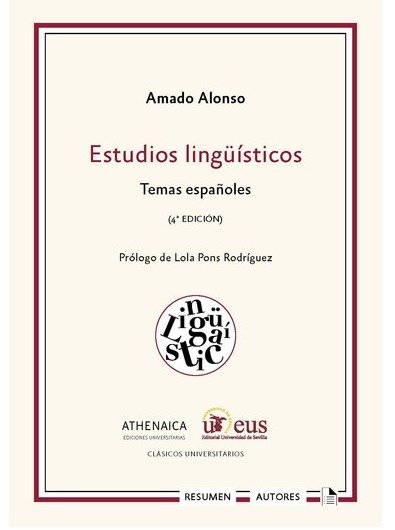 ESTUDIOS LINGUISTICOS, de AMADO ALONSO | portada del libro