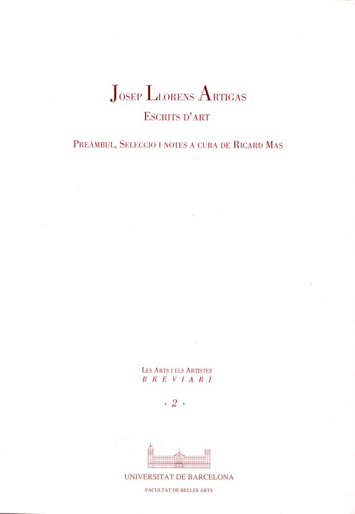Josep Llorens Artigas.Escrits d'art, de Mas | portada del libro