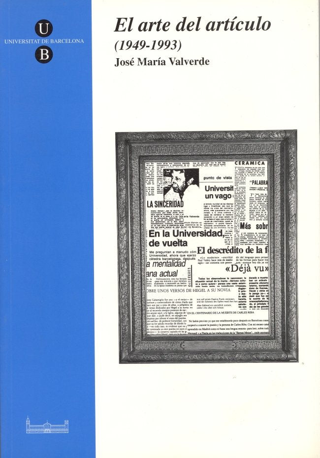 El arte del artículo (1949-1993), de Valverde | portada del libro