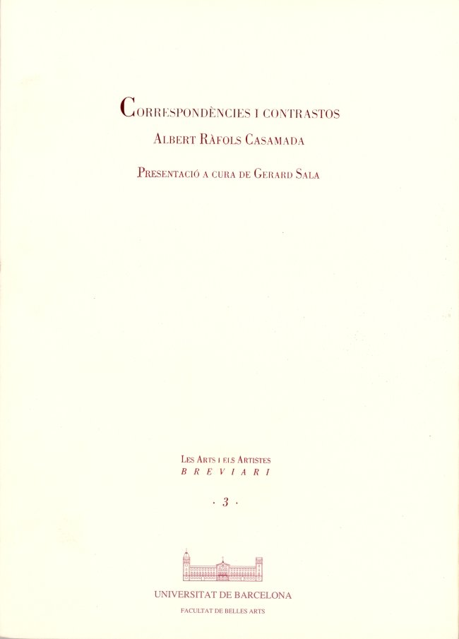 Correspondències i contrastos, de Ràfols Casamada | portada del libro