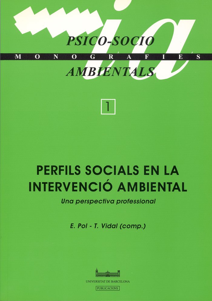 Perfils socials en la intervenció ambiental (Una perspectiva professional), de Vidal | portada del libro