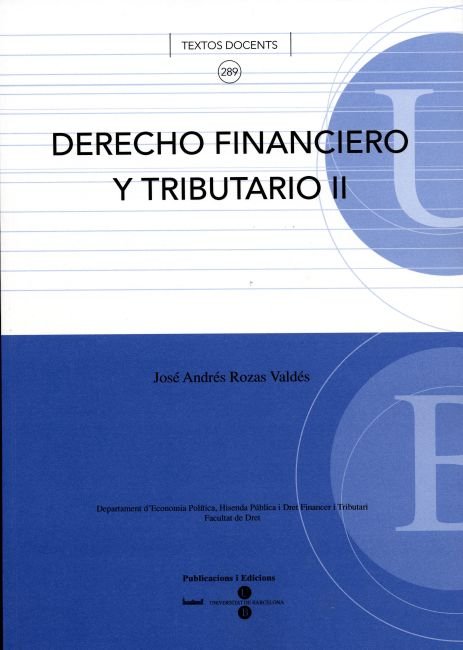 Derecho financiero y tributario II, de Rozas Valdés | portada del libro