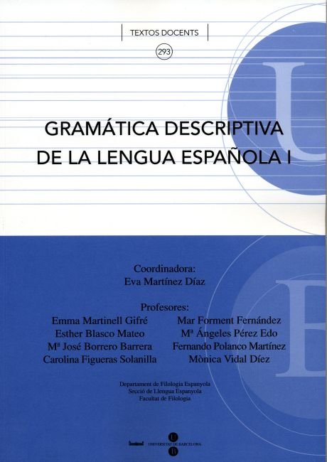 Gramática descriptiva de la Lengua Española I, de Martínez Díaz | portada del libro