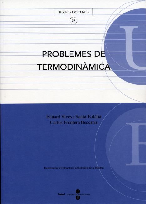 Problemes de termodinàmica, de Vives Santa-Eulalia | portada del libro
