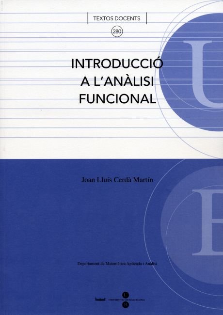 Introducció a l'anàlisi funcional, de Cerdà Martín | portada del libro
