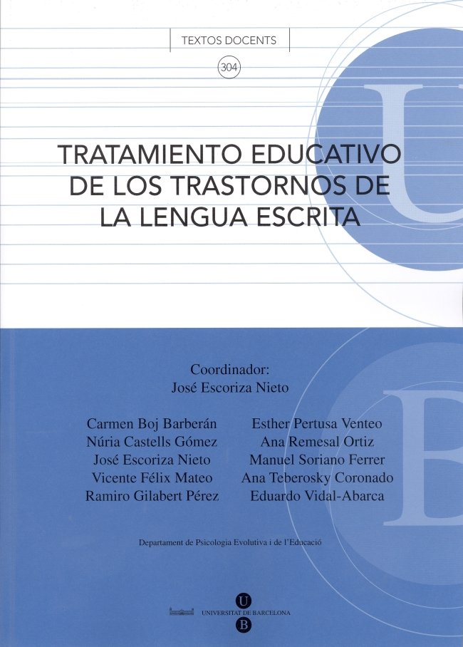Tratamiento educativo de los trastornos de la lengua escrita, de Escoriza Nieto | portada del libro