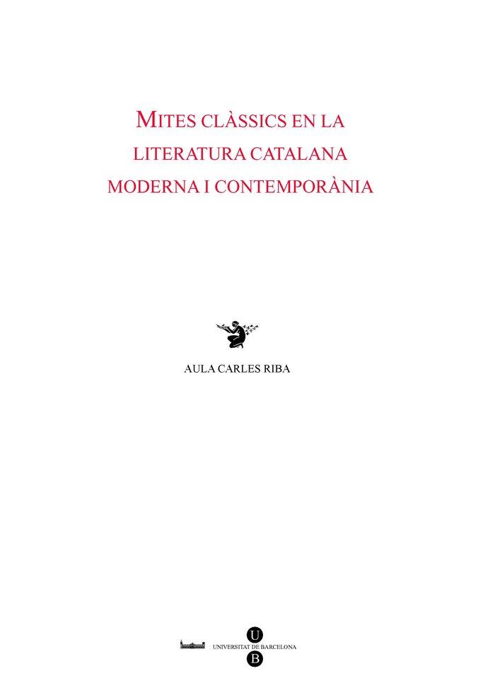 Mites clàssics en la literatura catalana moderna i contemporània, de Malé i Pegueroles | portada del libro