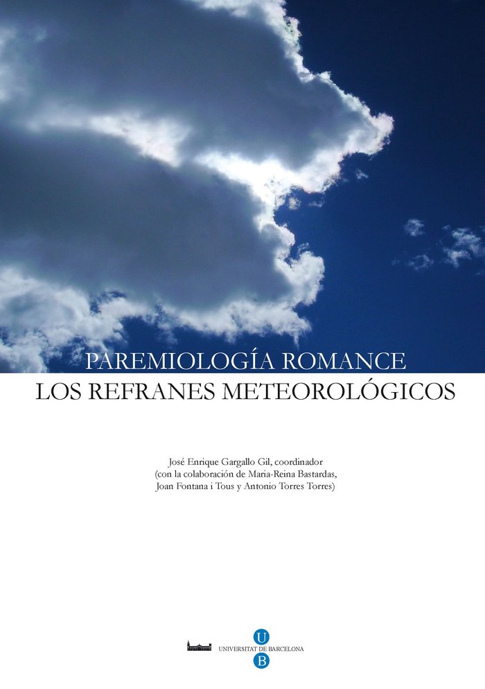 Paremiología romance: Los refranes meteorológicos, de Gargallo Gil | portada del libro