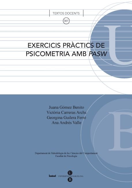 Exercicis pràctics de psicometria amb PASW, de Guilera Ferré | portada del libro
