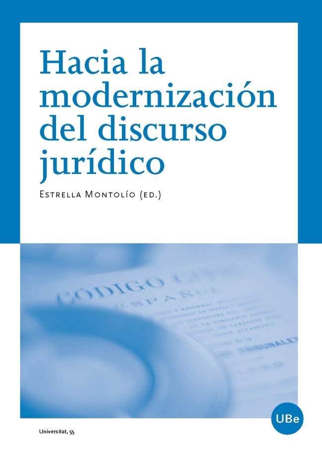 Hacia la modernización del discurso jurídico, de Montolío Durán | portada del libro