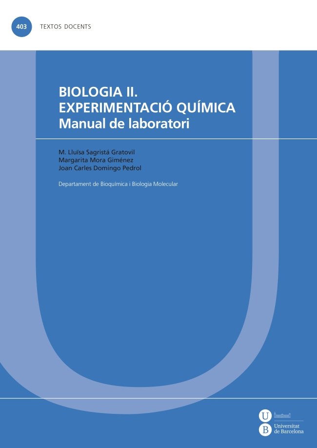 Biologia II. Experimentació química. Manual de laboratori, de Sagristá Gratovil | portada del libro