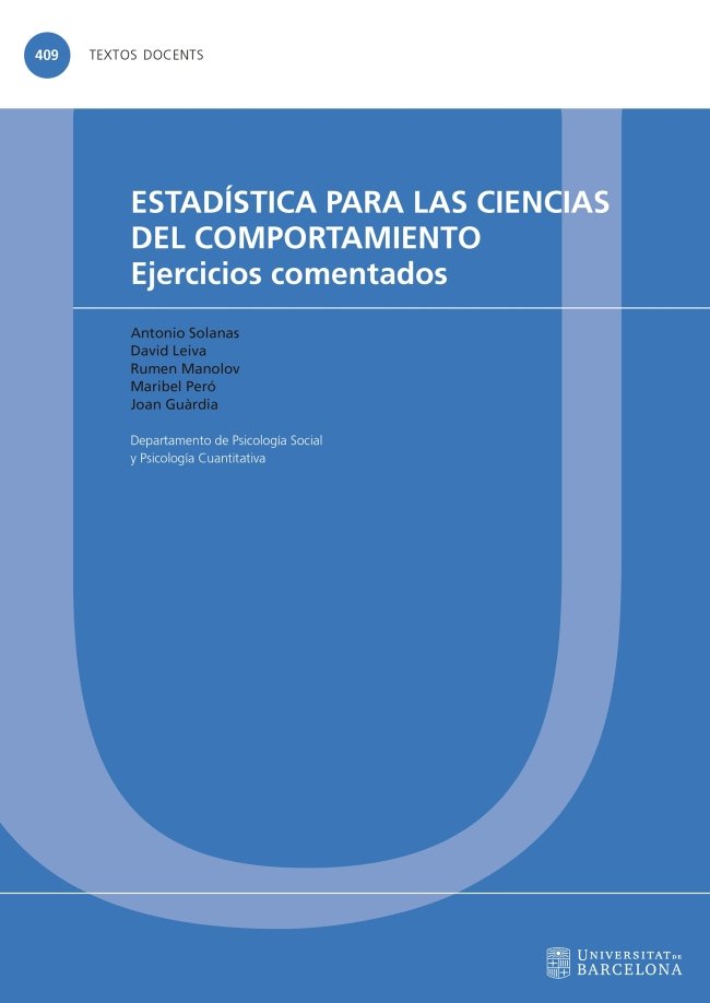 Estadística para las ciencias del comportamiento, de Varios autores | portada del libro