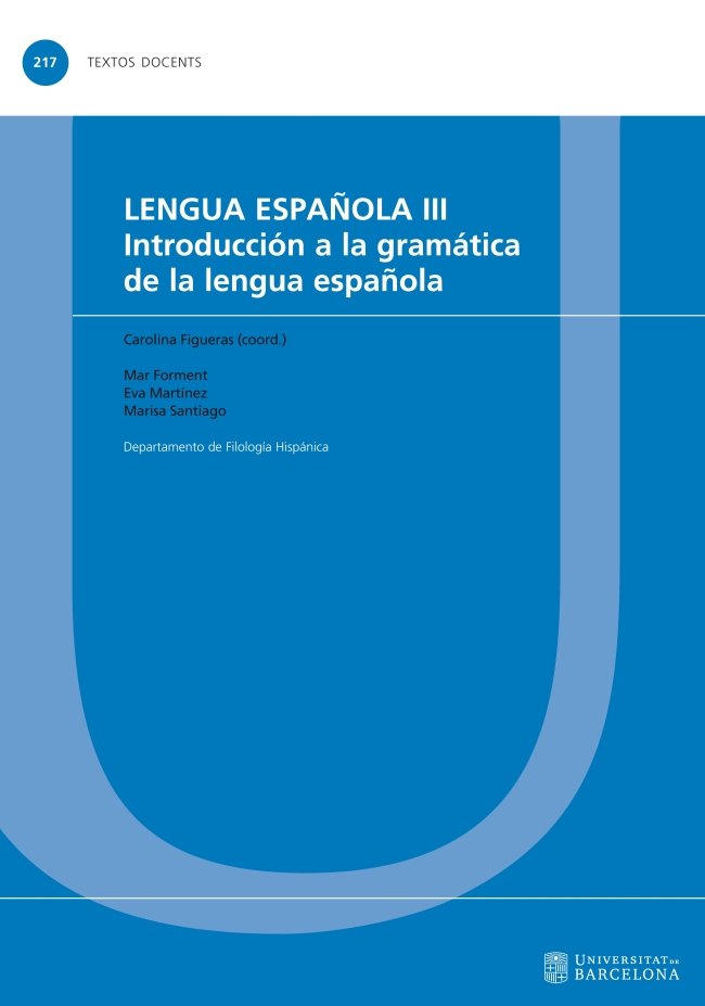 Lengua española III. Introducción a la gramática de la lengua española, de Varios autores | portada del libro