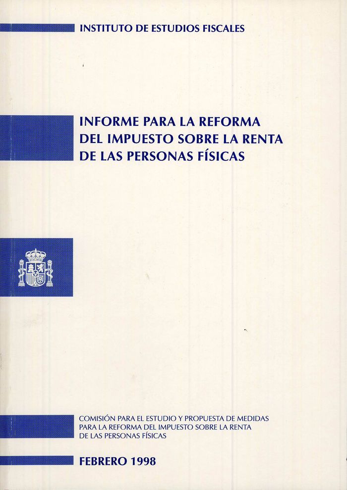 Informe para la reforma del impuesto sobre la renta de las personas físicas. Febrero 1998 | portada del libro