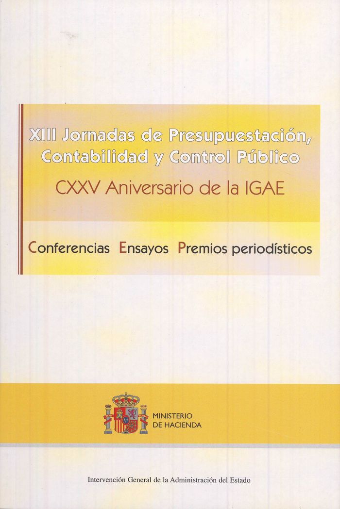 XIII Jornadas de presupuestación, contabilidad y control público | portada del libro