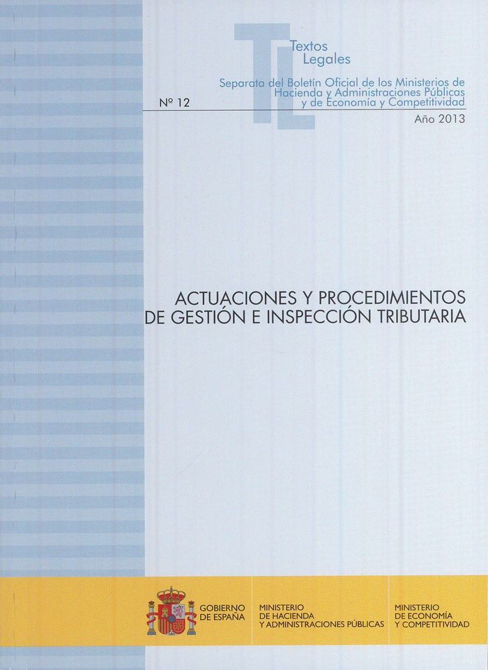 Actuaciones y procedimientos de gestión e inspección tributaria, de CENTRO DE PUBLICACIONES | portada del libro