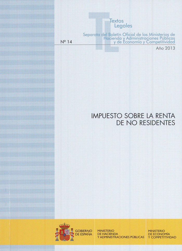 IMPUESTO SOBRE LA RENTA DE NO RESIDENTES, de CENTRO DE PUBLICACIONES | portada del libro