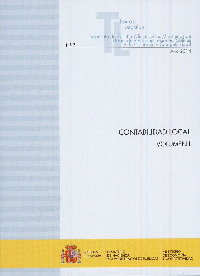 CONTABILIDAD LOCAL. VOLUMEN I Y II, de CENTRO DE PUBLICACIONES | portada del libro
