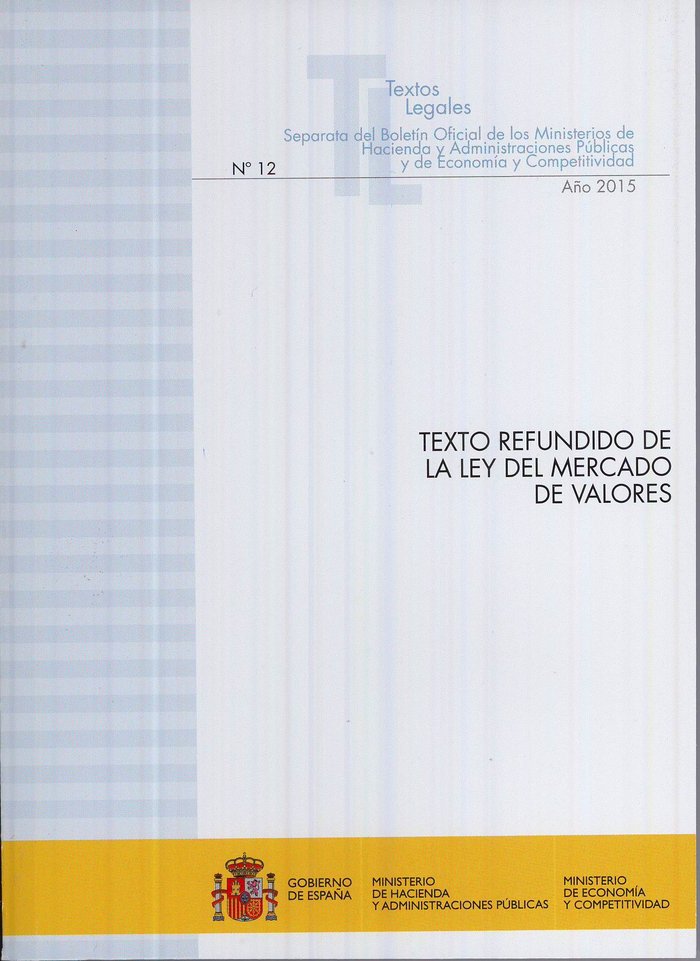 Texto refundido de la Ley del Mercado de Valores | portada del libro