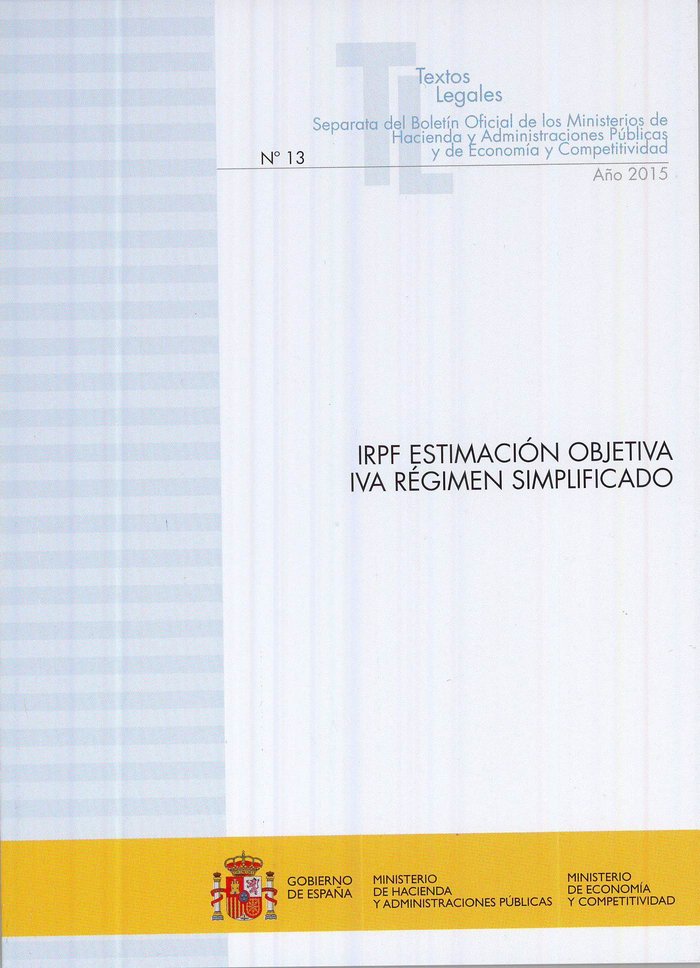 IRPF. Estimación Objetiva. IVA. Régimen Simplificado | portada del libro