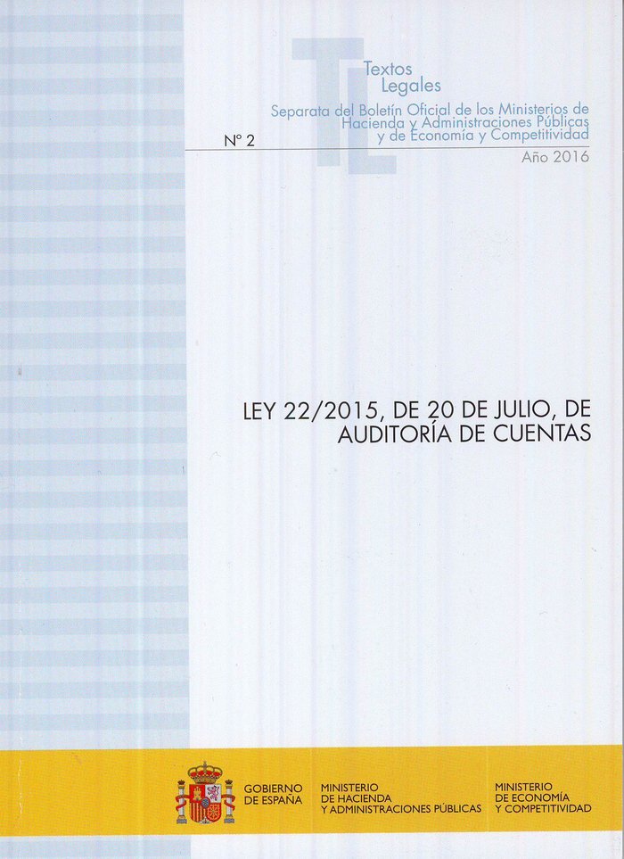 Ley 22/2015, de 20 de julio, de Auditoría de Cuentas | portada del libro