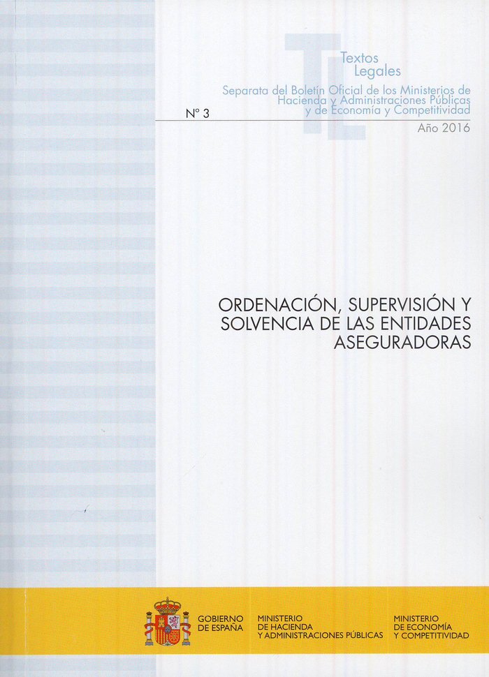 Ordenación, supervisión y solvencia de las entidades aseguradoras | portada del libro