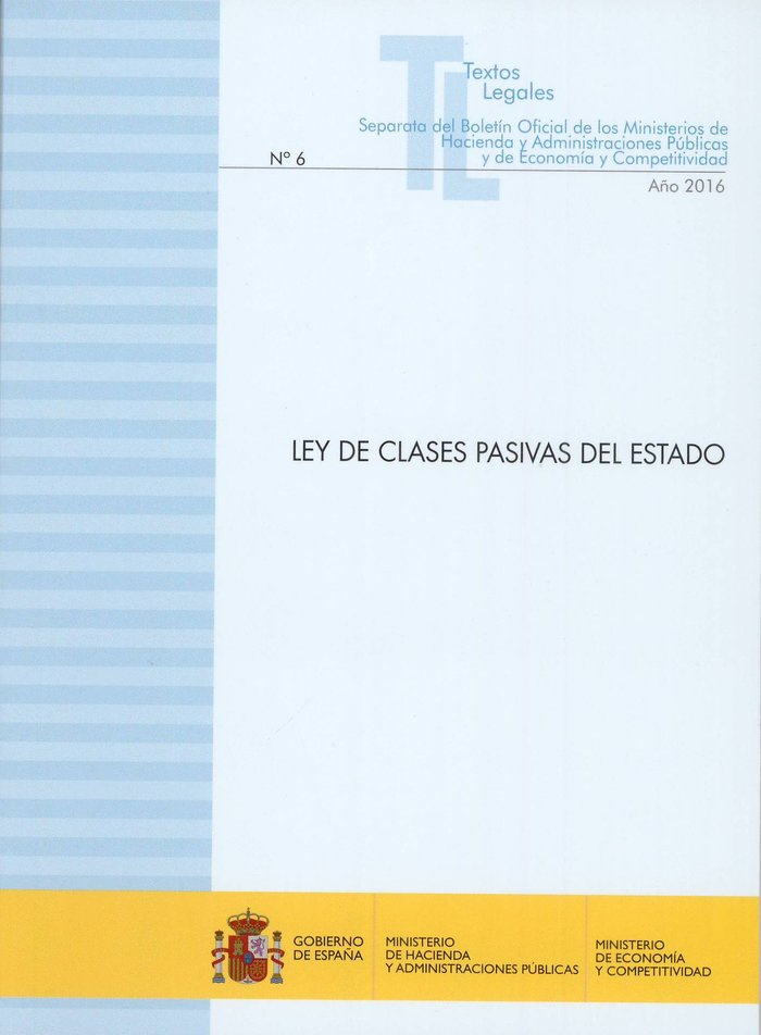 Ley de clases pasivas del Estado | portada del libro