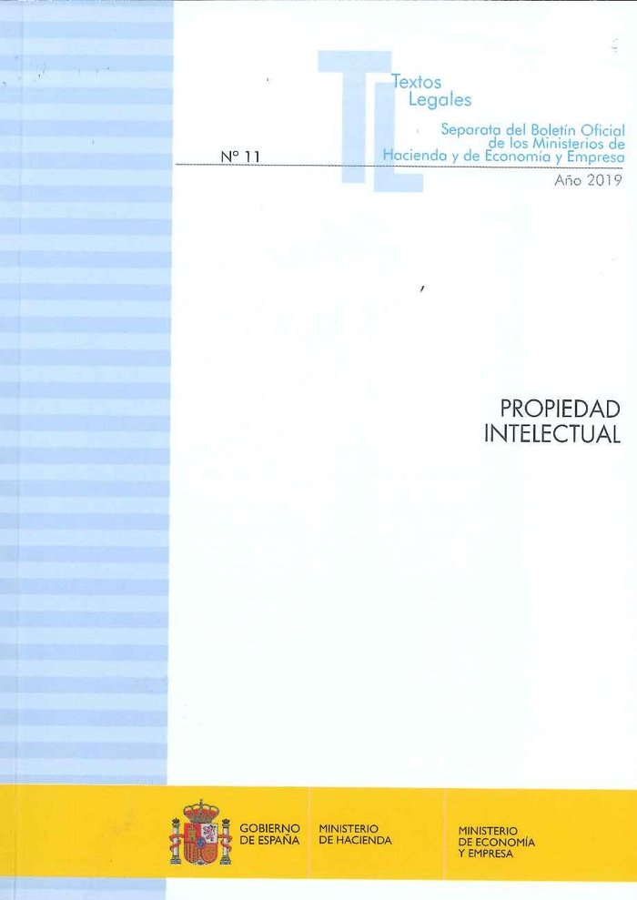 Propiedad intelectual, de DEPARTAMENTO DE REDACCION MINISTERIO DE HACIENDA | portada del libro