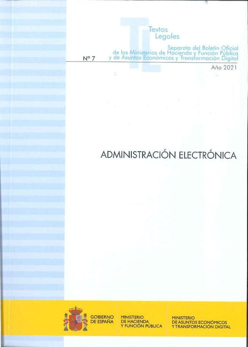 ADMINISTRACION ELECTRONICA 2021, de DEPARTAMENTO DE REDACCION MINISTERIO DE HACIENDA | portada del libro