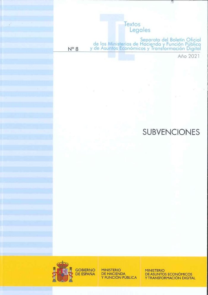 SUBVENCIONES 2021, de DEPARTAMENTO DE REDACCION MINISTERIO DE HACIENDA | portada del libro