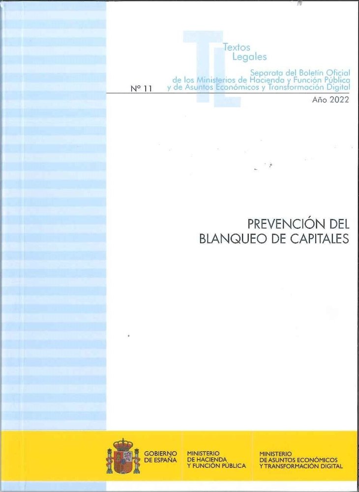 PREVENCION DEL BLANQUEO DE CAPITALES, de VVAA | portada del libro