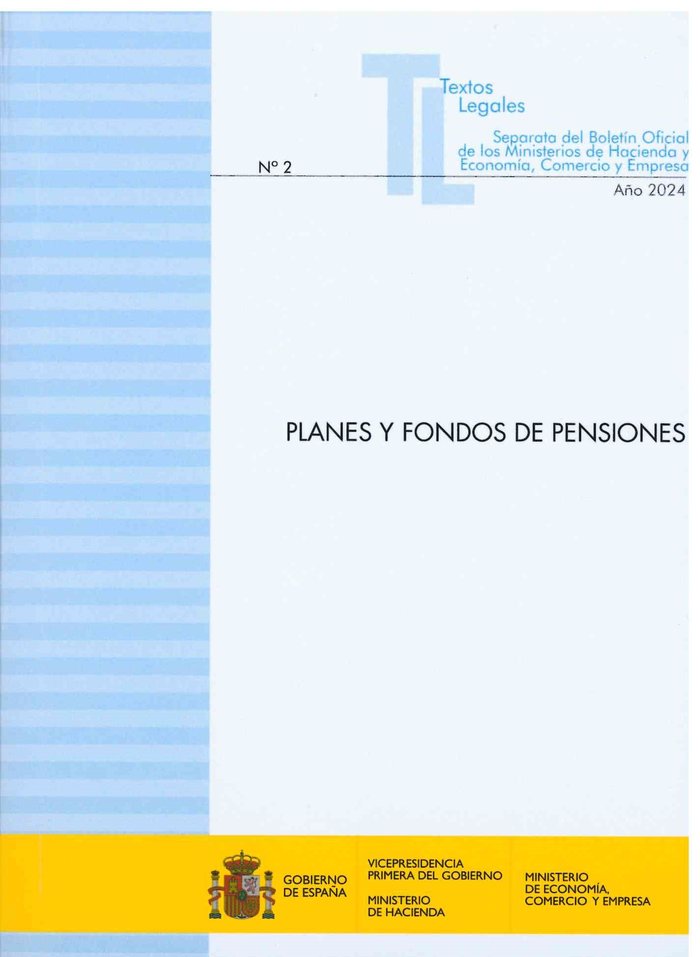 PLANES Y FONDOS DE PENSIONES 2024, de TEXTOS LEGALES MINISTERIO DE HACIENDA | portada del libro