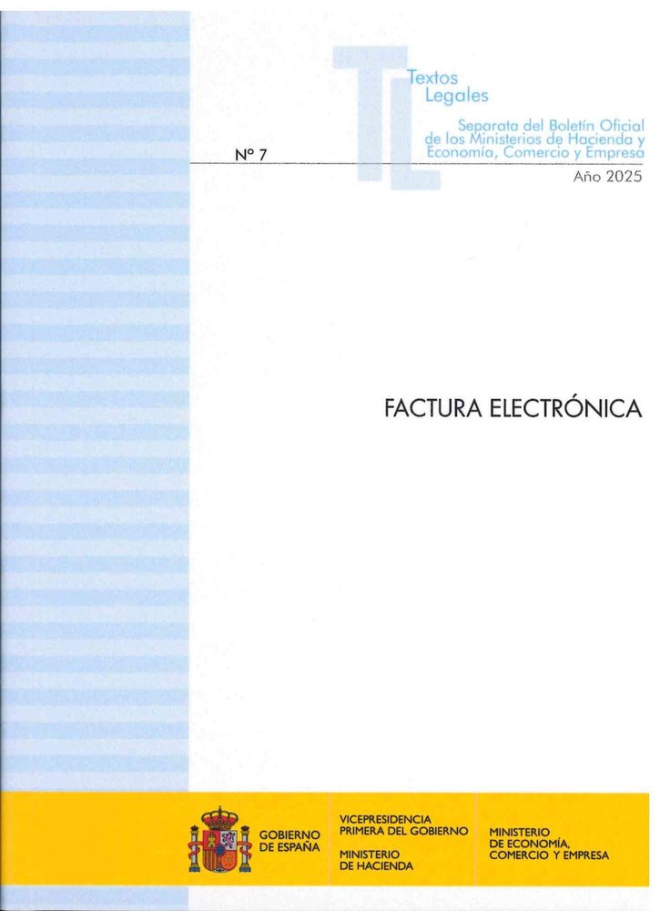FACTURA ELECTRONICA 2025, de TEXTOS LEGALES MINISTERIO DE HACIENDA | portada del libro
