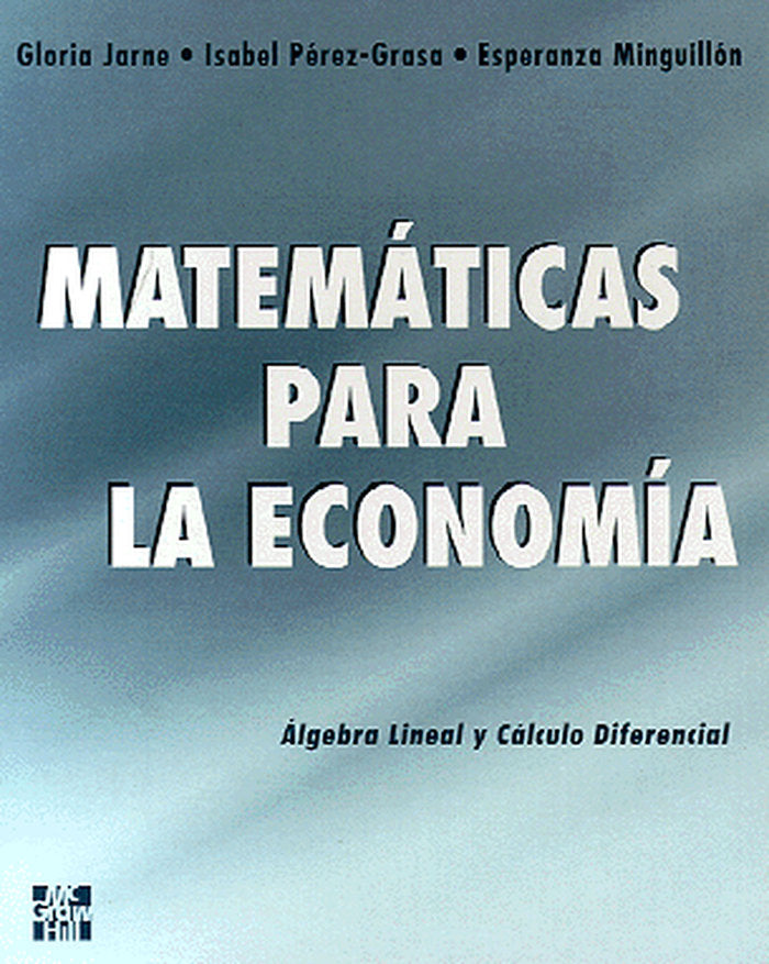Matem@ticas para la econom{a, de JARNE | portada del libro