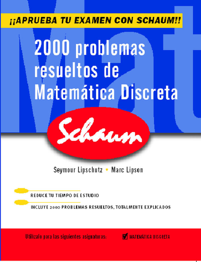 2000 Problemas resueltos de matem@tica discreta, de Lipschutz,Seymour | portada del libro