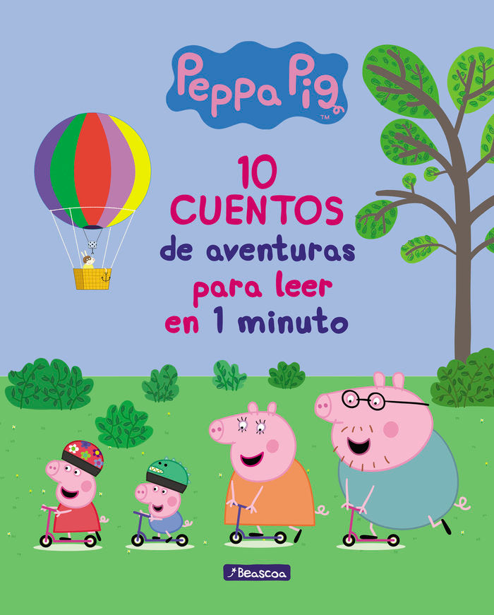 10 cuentos de aventuras para leer en 1 minuto (Peppa Pig. Recopilatorio de cuentos), de Hasbro | portada del libro