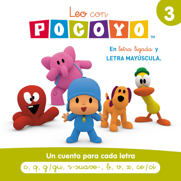 Leo con Pocoyó. Un cuento para cada letra: c, q, g/gu, r-suave-, b, v, z, ce/ci (Pocoyó. Lectoescritura), de ZINKIA | portada